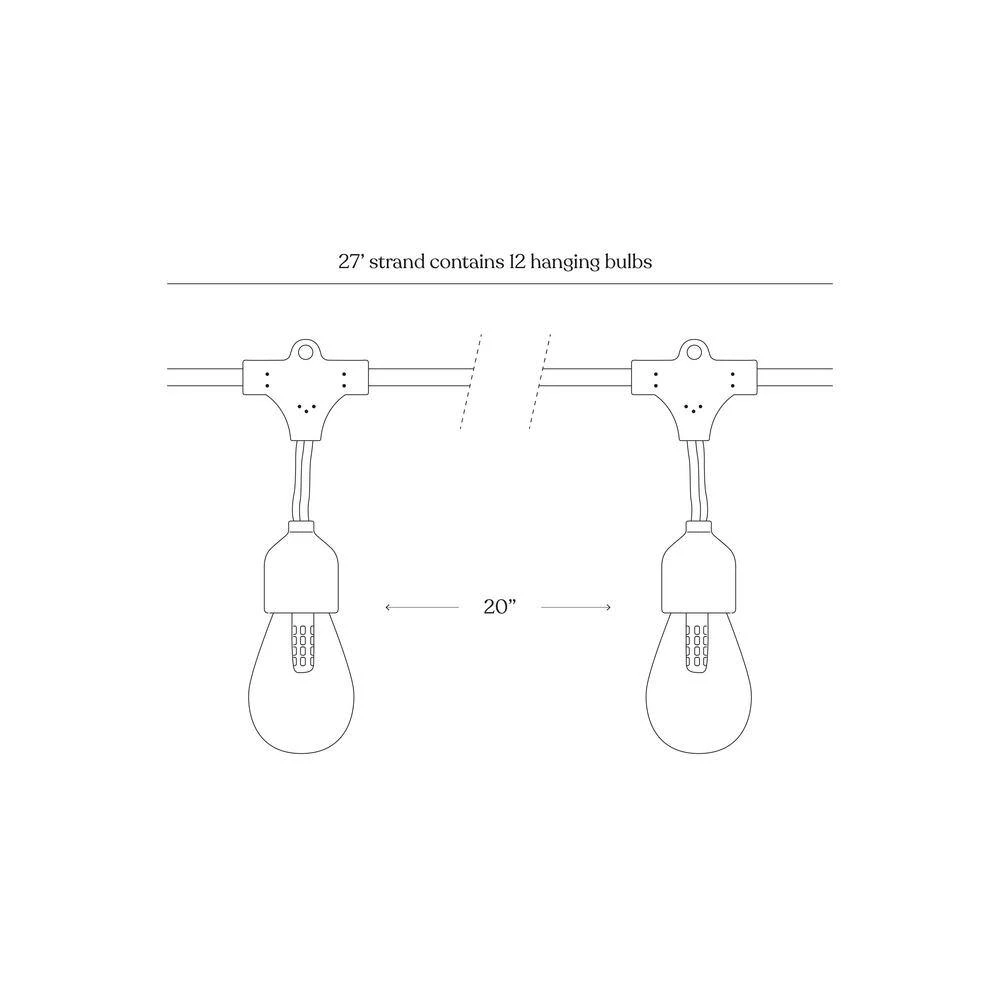 Ambience Pro Outdoor 27 ft. L Solar 1-Watt S14 Edison Bulb Hanging String Light 2700K by Brightech 9 Ambience Pro Outdoor 27 ft. L Solar 1-Watt S14 Edison Bulb Hanging String Light 2700K by Brightech - Image 7