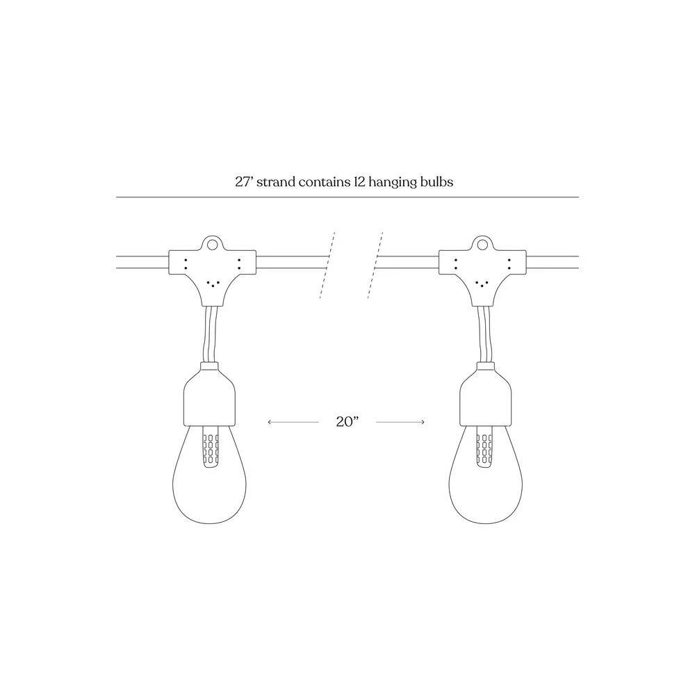 Ambience Pro Outdoor 27 ft. L Solar 1-Watt S14 Edison Bulb Hanging String Light 3000K by Brightech 9 Ambience Pro Outdoor 27 ft. L Solar 1-Watt S14 Edison Bulb Hanging String Light 3000K by Brightech - Image 7