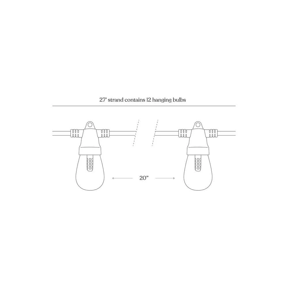 Ambience Pro Outdoor 27 ft. L Solar 1-Watt S14 Edison Bulb Non Hanging String Light 2700K by Brightech 9 Ambience Pro Outdoor 27 ft. L Solar 1-Watt S14 Edison Bulb Non Hanging String Light 2700K by Brightech - Image 7