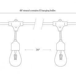 Ambience Pro Outdoor 48 ft. Solar Powered LED 1-Watt S14 Edison Bulbs Hanging Remote Control String Lights 3000k by Brightech 14 Ambience Pro Outdoor 48 ft. Solar Powered LED 1-Watt S14 Edison Bulbs Hanging Remote Control String Lights 3000k by Brightech -Brightech Sales black brightech string lights slr 48hg sw fl 76 1000