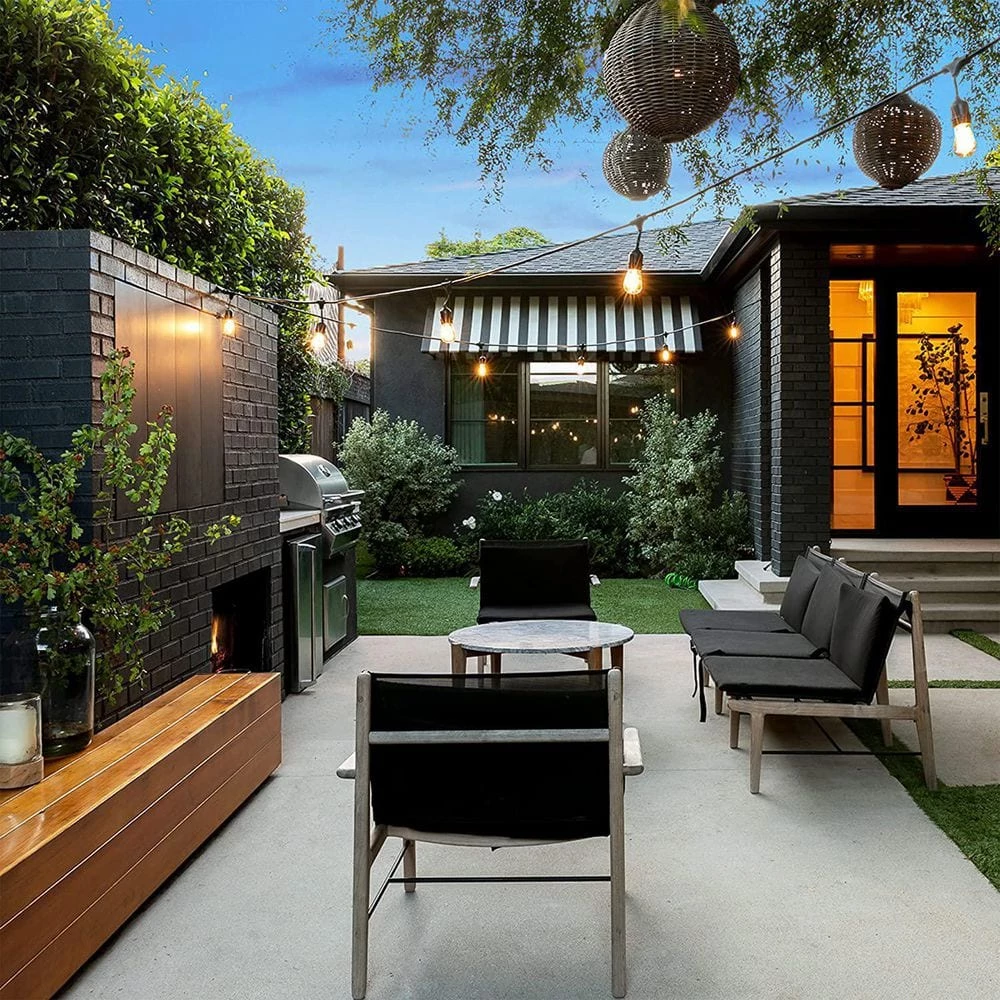 Ambience Pro Outdoor 48 ft. Solar Powered LED 1-Watt S14 Edison Bulbs Hanging Remote Control String Lights 3000k by Brightech 4 Ambience Pro Outdoor 48 ft. Solar Powered LED 1-Watt S14 Edison Bulbs Hanging Remote Control String Lights 3000k by Brightech - Image 2