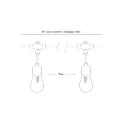 Ambience Pro Outdoor 48 ft. L Solar LED 1-Watt S14 Edison Bulb Hanging String Light 2700K by Brightech 11 Ambience Pro Outdoor 48 ft. L Solar LED 1-Watt S14 Edison Bulb Hanging String Light 2700K by Brightech -Brightech Sales black brightech string lights slr 48hg ww 40 1000