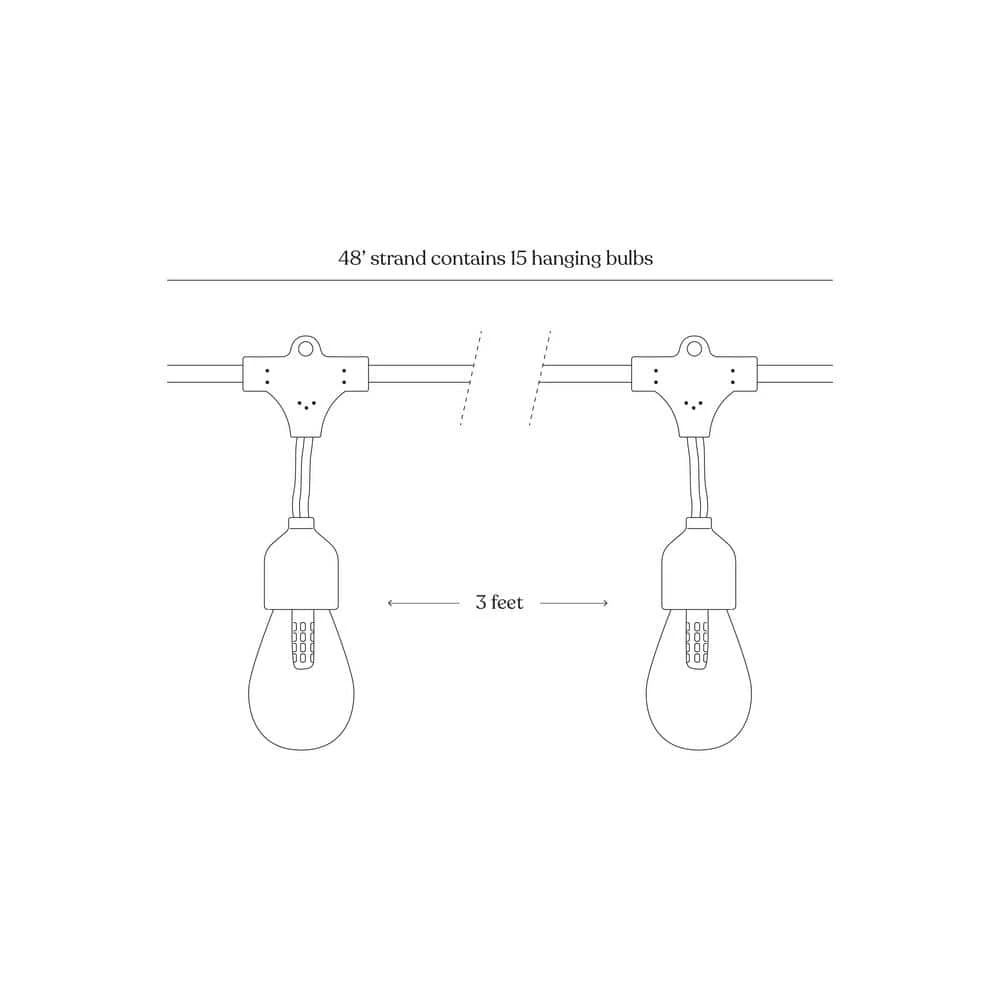 Ambience Pro Outdoor 48 ft. L Solar LED 1-Watt S14 Edison Bulb Hanging String Light 2700K by Brightech 5 Ambience Pro Outdoor 48 ft. L Solar LED 1-Watt S14 Edison Bulb Hanging String Light 2700K by Brightech - Image 3
