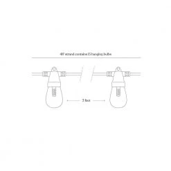 Ambience Pro Outdoor 48 ft. L Solar LED 1-Watt S14 Edison Bulb Non Hanging String Light 3000k by Brightech 15 Ambience Pro Outdoor 48 ft. L Solar LED 1-Watt S14 Edison Bulb Non Hanging String Light 3000k by Brightech -Brightech Sales black brightech string lights slr 48nh sw 76 1000
