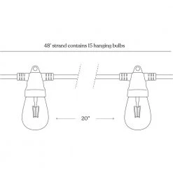 Ambience Pro Outdoor 48 ft. Solar Powered LED 1-Watt S14 Edison Bulbs Non-Hanging Remote Control String Lights 3000k by Brightech 15 Ambience Pro Outdoor 48 ft. Solar Powered LED 1-Watt S14 Edison Bulbs Non-Hanging Remote Control String Lights 3000k by Brightech -Brightech Sales black brightech string lights slr 48nh sw fl 76 1000