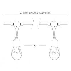 Ambience Pro Outdoor 27 ft. Solar Powered LED 5-Watt S14 Flickering Flame Bulbs Hanging String Lights 2700k by Brightech 9 Ambience Pro Outdoor 27 ft. Solar Powered LED 5-Watt S14 Flickering Flame Bulbs Hanging String Lights 2700k by Brightech -Brightech Sales black brightech string lights slr flmhg 1f 1000