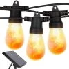 Ambience Pro Outdoor 27 ft. Solar Powered LED 5-Watt S14 Flickering Flame Bulbs Non-Hanging String Lights 2700k by Brightech 2 Ambience Pro Outdoor 27 ft. Solar Powered LED 5-Watt S14 Flickering Flame Bulbs Non-Hanging String Lights 2700k by Brightech -Brightech Sales black brightech string lights slr flmnh 64 1000