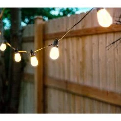 Ambience Pro Outdoor 27 ft. Solar Powered LED 5-Watt S14 Flickering Flame Bulbs Non-Hanging String Lights 2700k by Brightech -Brightech Sales black brightech string lights slr flmnh c3 1000