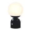 Mila 11 in. Black Table Lamp With Frosted Glass Globe Shade by Brightech