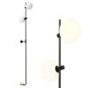 Equinox 62 in Black LED 2-Light Wall Sconce Lamp with Glass Globe Shades by Brightech -Brightech Sales black brightech wall sconces wl eqnx blk 64 1000