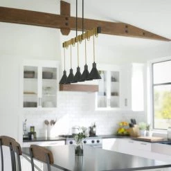 Abigail 5-Light Black Island Pendant with Metal Shade by Manor Brook -Brightech Sales black manor brook chandeliers mb100531 4f 1000