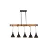 Abigail 5-Light Black Island Pendant with Metal Shade by Manor Brook