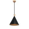 Conical 1-Light Black Pendant with Metal Shade by Manor Brook 1 Conical 1-Light Black Pendant with Metal Shade by Manor Brook -Brightech Sales black manor brook chandeliers mb100597 64 1000