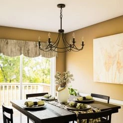 23 in. 6-Light Webster Chandelier Tiered Black by Manor Brook -Brightech Sales black manor brook chandeliers mb100681 44 1000