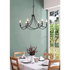 23 in. 6-Light Webster Chandelier Tiered Black by Manor Brook -Brightech Sales black manor brook chandeliers mb100681 76 1000