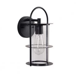 Pienza 1-Light Black Outdoor Lantern by Manor Brook -Brightech Sales black manor brook outdoor sconces mb100545 31 1000