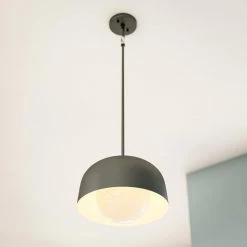 Millie 1-Light Black Mini Pendant with Outer Metal Shade and Inner White Glass Shade by Manor Brook 11 Millie 1-Light Black Mini Pendant with Outer Metal Shade and Inner White Glass Shade by Manor Brook -Brightech Sales black manor brook pendant lights mb00730 4f 1000