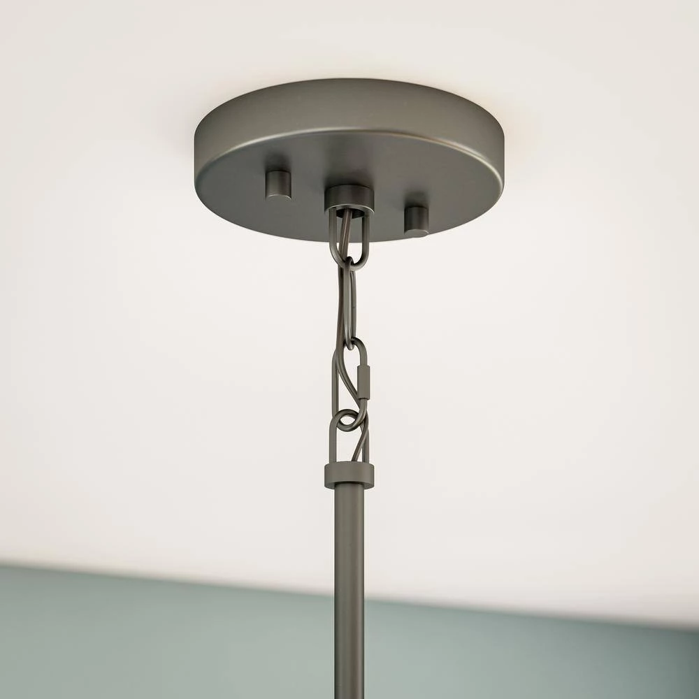 Millie 1-Light Black Mini Pendant with Outer Metal Shade and Inner White Glass Shade by Manor Brook 9 Millie 1-Light Black Mini Pendant with Outer Metal Shade and Inner White Glass Shade by Manor Brook - Image 7