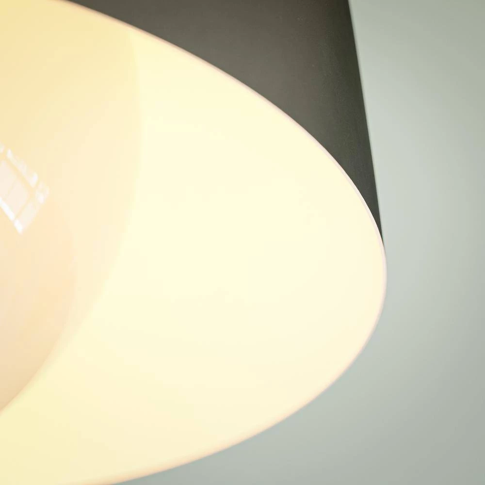 Millie 1-Light Black Mini Pendant with Outer Metal Shade and Inner White Glass Shade by Manor Brook 8 Millie 1-Light Black Mini Pendant with Outer Metal Shade and Inner White Glass Shade by Manor Brook - Image 6