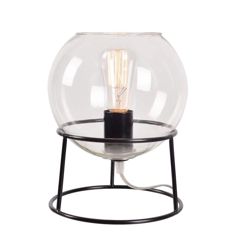 Vessel 10.13 in. Black Indoor Accent Lamp by Manor Brook 3 Vessel 10.13 in. Black Indoor Accent Lamp by Manor Brook