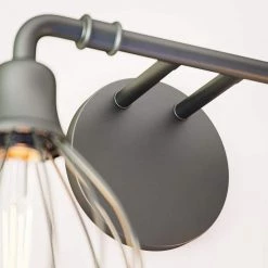 Lacey 5 in. 2-Light Sand Black Vanity-Light with Metal Frame Shade by Manor Brook 16 Lacey 5 in. 2-Light Sand Black Vanity-Light with Metal Frame Shade by Manor Brook -Brightech Sales black manor brook vanity lighting mb100467 fa 1000