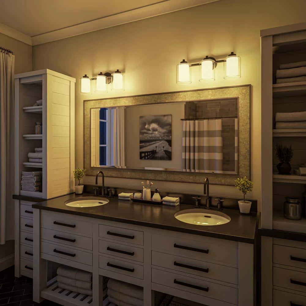 Oneonta 4 in. 3-Light Black Vanity with Clear Glass Shade by Manor Brook 10 Oneonta 4 in. 3-Light Black Vanity with Clear Glass Shade by Manor Brook - Image 8