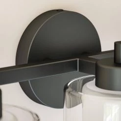 Oneonta 4 in. 3-Light Black Vanity with Clear Glass Shade by Manor Brook 16 Oneonta 4 in. 3-Light Black Vanity with Clear Glass Shade by Manor Brook -Brightech Sales black manor brook vanity lighting mb100492 76 1000