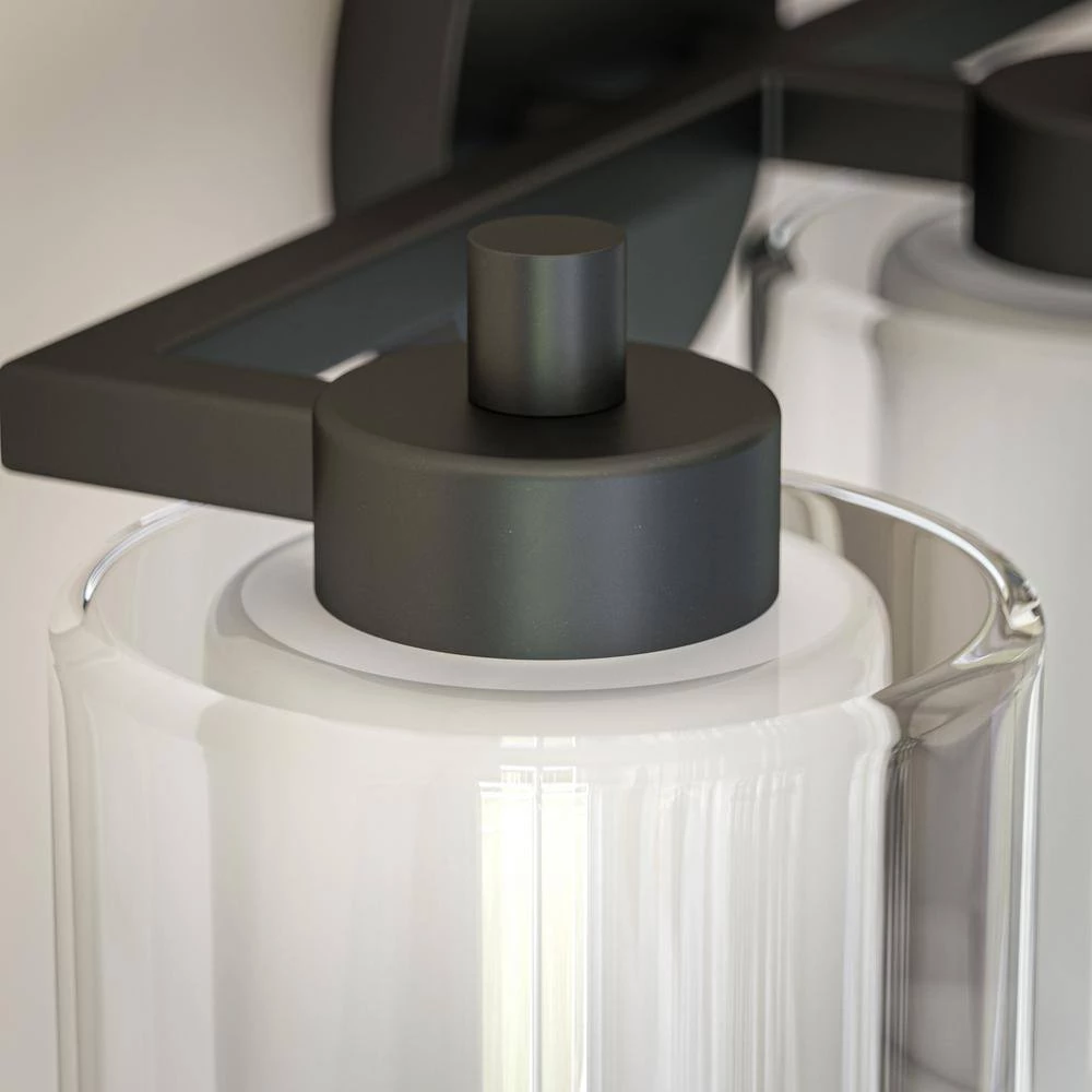 Oneonta 4 in. 3-Light Black Vanity with Clear Glass Shade by Manor Brook 8 Oneonta 4 in. 3-Light Black Vanity with Clear Glass Shade by Manor Brook - Image 6