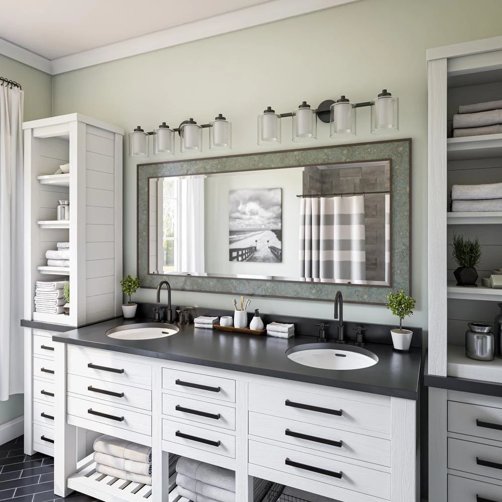 Oneonta 28.75 in. 4-Light Black Vanity Light by Manor Brook 7 Oneonta 28.75 in. 4-Light Black Vanity Light by Manor Brook - Image 5