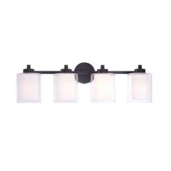 Oneonta 28.75 in. 4-Light Black Vanity Light by Manor Brook