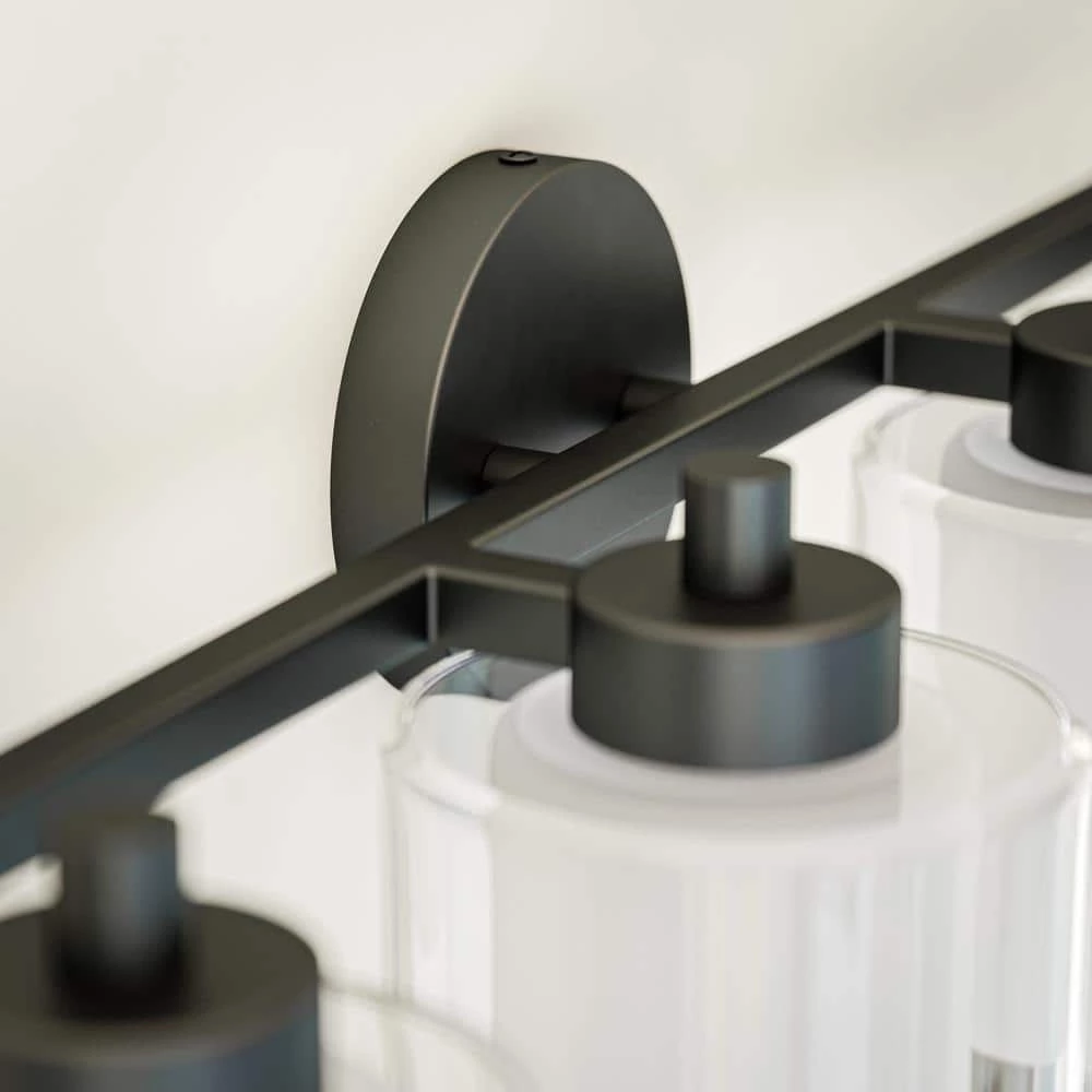 Oneonta 28.75 in. 4-Light Black Vanity Light by Manor Brook 4 Oneonta 28.75 in. 4-Light Black Vanity Light by Manor Brook - Image 2