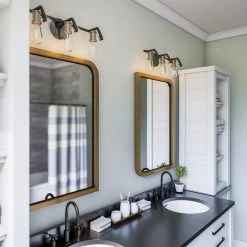 10 in. 3-Light Fisher Round/Oval Black Vanity Light by Manor Brook -Brightech Sales black manor brook vanity lighting mb100682 44 1000