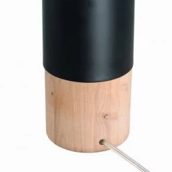 Fletcher 22 in. Black with Natural Wood Accent Lamp by Manor Brook -Brightech Sales black with natural wood manor brook table lamps mb100629 fa 1000