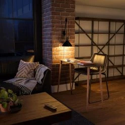 Perio 1-Light Indoor Wall Pulley Lante by Manor Brook -Brightech Sales black with rope manor brook wall sconces mb100701 76 1000