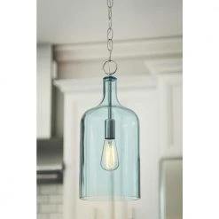 Danish 1-Light Mini Pendant by Manor Brook 12 Danish 1-Light Mini Pendant by Manor Brook -Brightech Sales blue glass manor brook pendant lights mb100672 1f 1000