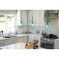 Danish 1-Light Mini Pendant by Manor Brook 15 Danish 1-Light Mini Pendant by Manor Brook -Brightech Sales blue glass manor brook pendant lights mb100672 31 1000