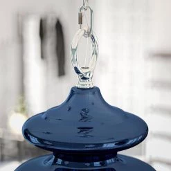 Alven 1-Light Blue Pendant with Glass Shade by Manor Brook -Brightech Sales blue manor brook chandeliers mb100489 1f 1000