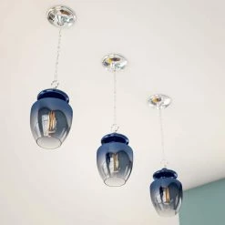 Alven 1-Light Blue Pendant with Glass Shade by Manor Brook -Brightech Sales blue manor brook chandeliers mb100489 44 1000