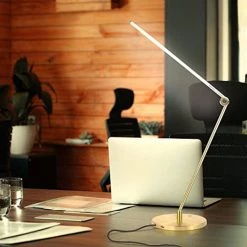 Libra 39 in. Brass Table Lamp with Built-In 3 Mode Dimmer by Brightech -Brightech Sales brass brightech desk lamps tl lbra brs 4f 1000