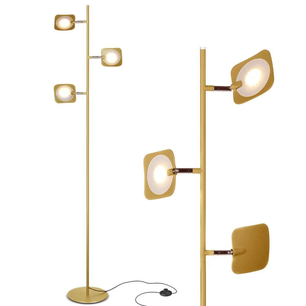 Tree 60 in. Brass LED Floor Lamp with Dimmable and Adjustable Panels by Brightech 3 Tree 60 in. Brass LED Floor Lamp with Dimmable and Adjustable Panels by Brightech