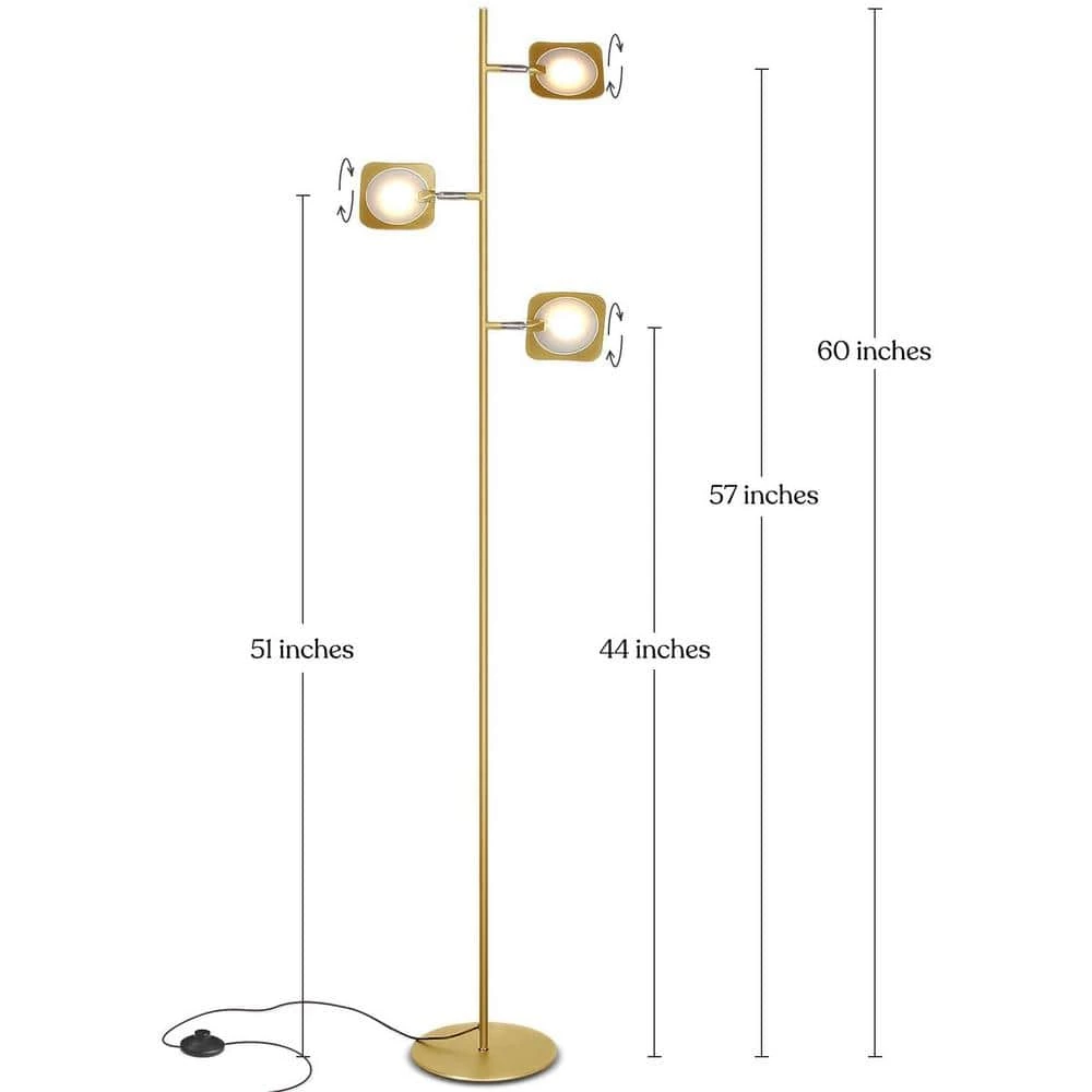 Tree 60 in. Brass LED Floor Lamp with Dimmable and Adjustable Panels by Brightech 4 Tree 60 in. Brass LED Floor Lamp with Dimmable and Adjustable Panels by Brightech - Image 2