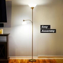 Sky Dome Plus 72 in. Brass Torchiere LED Floor Lamp with 1 Adjustable Arm by Brightech 11 Sky Dome Plus 72 in. Brass Torchiere LED Floor Lamp with 1 Adjustable Arm by Brightech -Brightech Sales brass brightech floor lamps fl dmepl brs 1f 1000