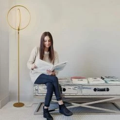 Eclipse 79 in. Brass Modern LED Torchiere Floor Lamp with Touch Dimmer by Brightech 11 Eclipse 79 in. Brass Modern LED Torchiere Floor Lamp with Touch Dimmer by Brightech -Brightech Sales brass brightech floor lamps fl eclps brs 4f 1000