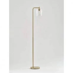 Elizabeth 66 in. Brass Industrial LED Floor Lamp with Glass Shade and Edison Bulb by Brightech -Brightech Sales brass brightech floor lamps fl elzbth bs gd fa 1000