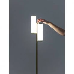 Gemini 64 in. Brass LED Floor Lamp by Brightech 13 Gemini 64 in. Brass LED Floor Lamp by Brightech -Brightech Sales brass brightech floor lamps fl gmni brs 44 1000