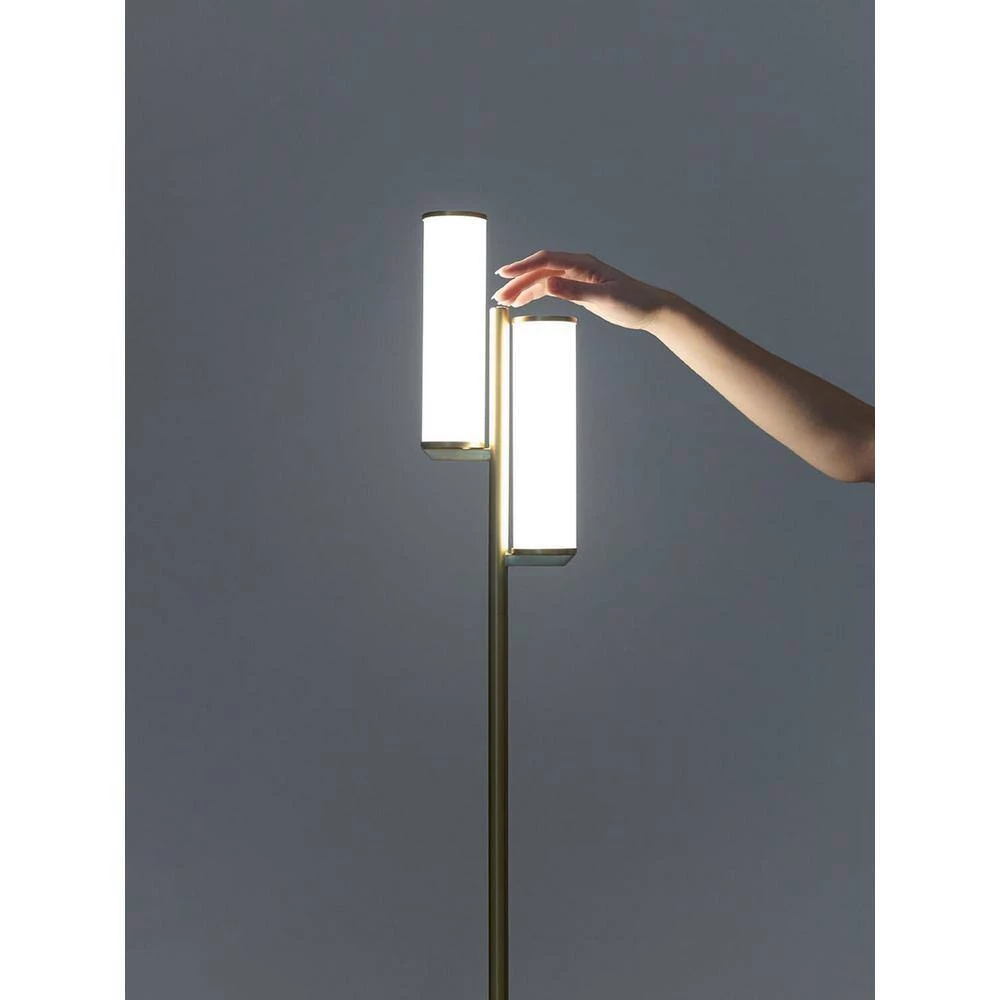 Gemini 64 in. Brass LED Floor Lamp by Brightech 7 Gemini 64 in. Brass LED Floor Lamp by Brightech - Image 5