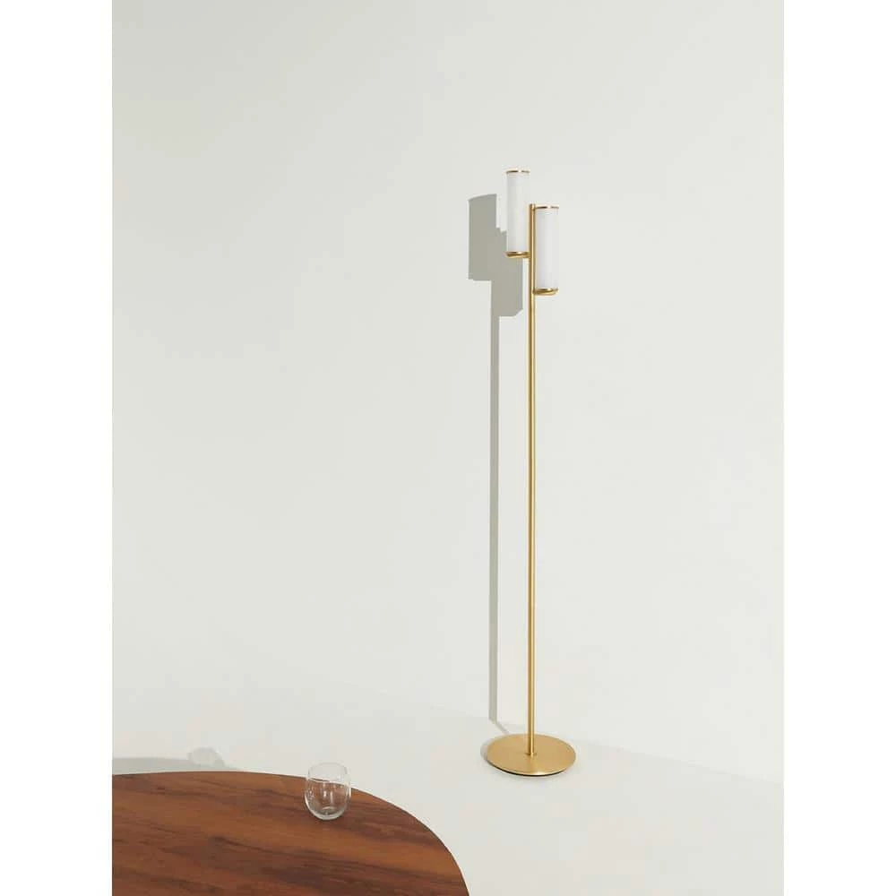 Gemini 64 in. Brass LED Floor Lamp by Brightech 5 Gemini 64 in. Brass LED Floor Lamp by Brightech - Image 3