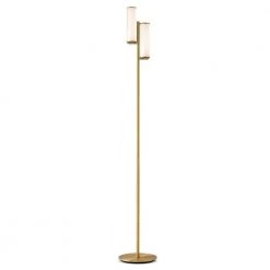 Gemini 64 in. Brass LED Floor Lamp by Brightech