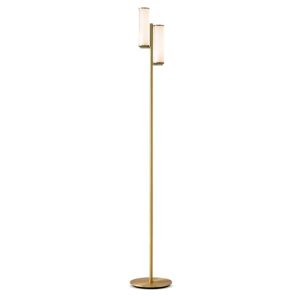 Gemini 64 in. Brass LED Floor Lamp by Brightech 3 Gemini 64 in. Brass LED Floor Lamp by Brightech