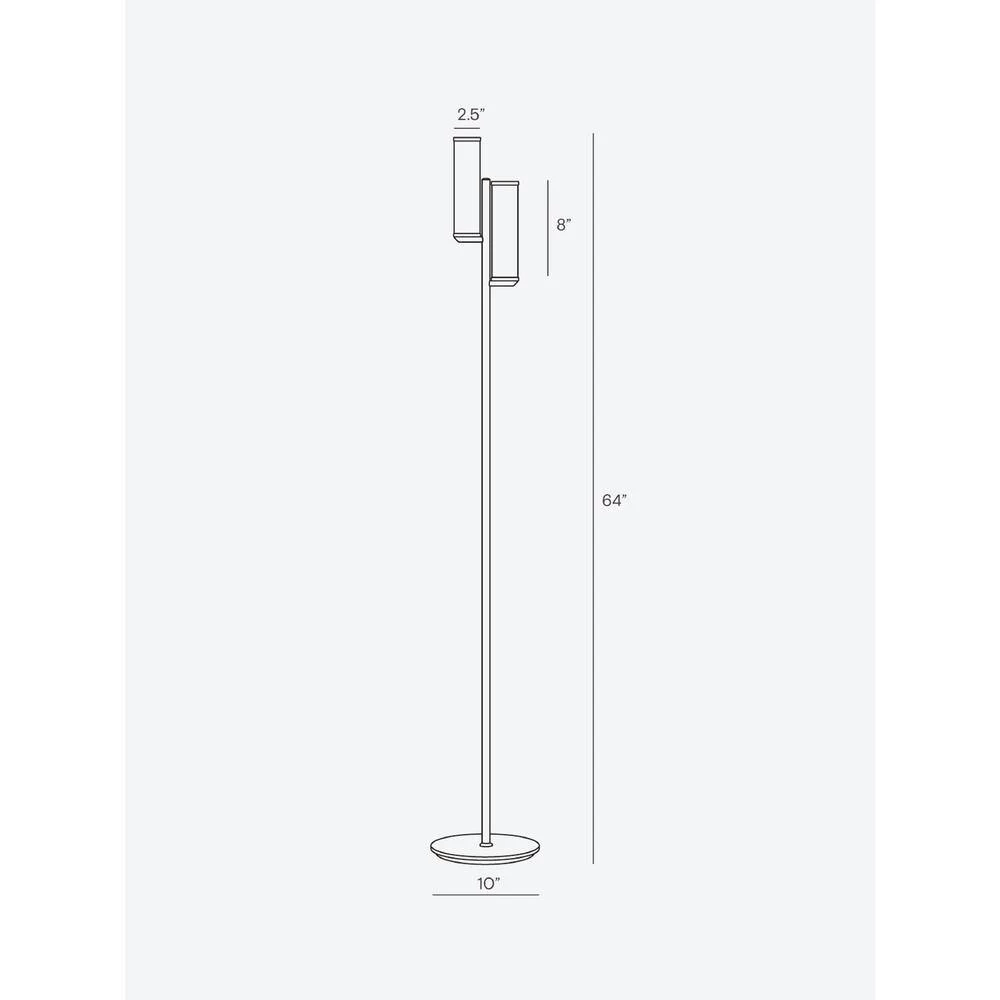 Gemini 64 in. Brass LED Floor Lamp by Brightech 9 Gemini 64 in. Brass LED Floor Lamp by Brightech - Image 7
